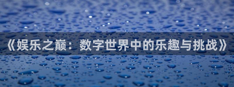 赢彩网现在优惠多少：《娱乐之巅：数字世界中的乐趣与挑战》