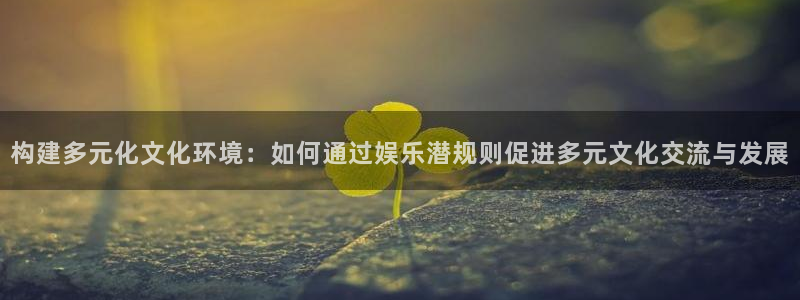 赢彩网5注册：构建多元化文化环境：如何通过娱乐潜规则促进多元文化交流与发展